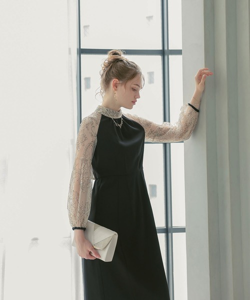 「Dorry Doll」 長袖ワンピース MEDIUM ネイビー レディース_画像9