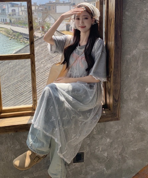 「Achic」 ノースリーブワンピース M ホワイト レディース_画像6
