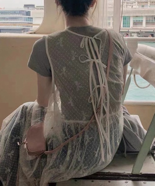 「Achic」 ノースリーブワンピース M ホワイト レディース_画像7