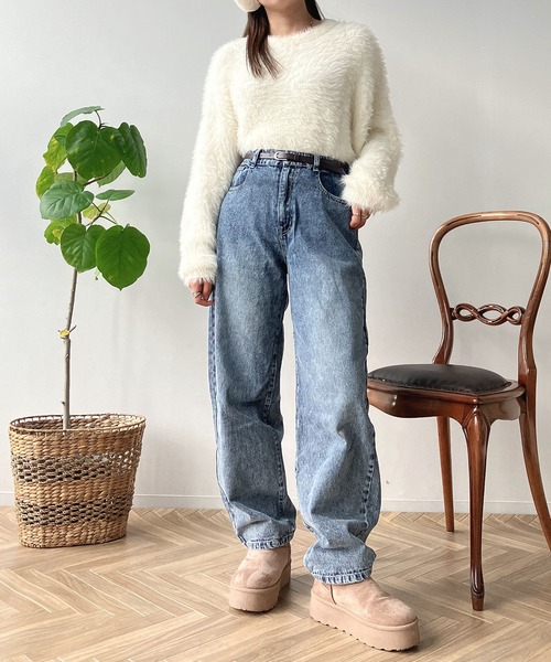 ベルト・デニム　セット購入用 lilLilly（リルリリー）の「デザインベルトデニムパンツ（デニム