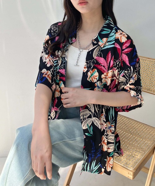 k出品 AS KNOW ブラウス シャツ着回して半袖ビッグシャツ レディース