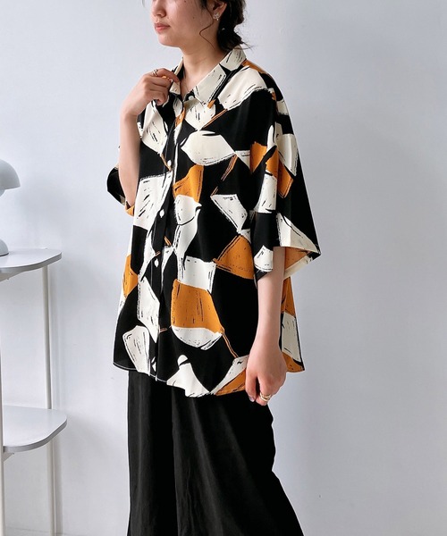 AS KNOW ブラウス シャツ着回して半袖ビッグシャツ レディース