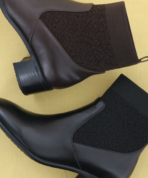 ブーツ 防滑｜ニットショートブーツ　2420073 