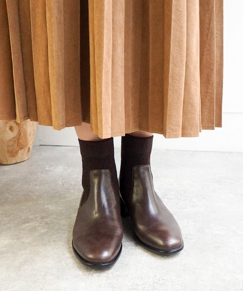 ブーツ 防滑｜ニットショートブーツ　2420073 