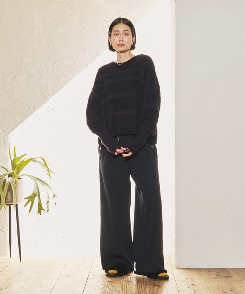 【 Audrey and John Wad 】 タートルボーダーニット Audrey and John Wad ニット セーター タートルネックベル