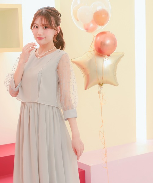 Retica（レティカ） ドレス パーティー ドレス 二次会 シースルー 七分