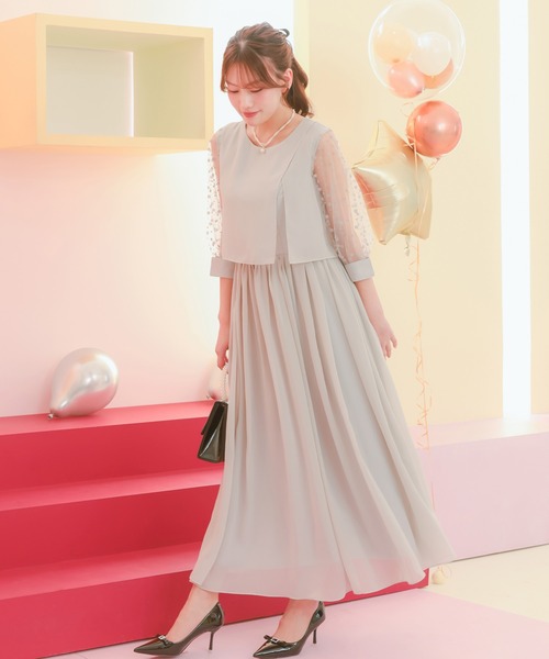 Retica（レティカ） ドレス パーティー ドレス 二次会 シースルー 七分