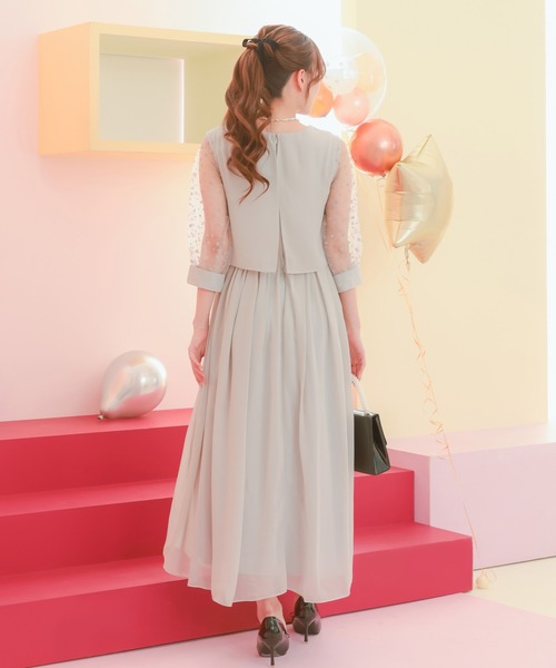 Retica（レティカ） ドレス パーティー ドレス 二次会 シースルー 七分