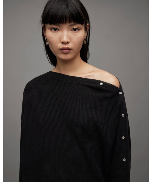 ニット セーター RAVEN WOOL CASHMERE BLEND JUMPER | RAVEN ウール カシミヤ ブレンド ニット・セーター レデ ALLSAINTS ニット セーター RAVEN WOOL CASHMERE BLEND JUMPER