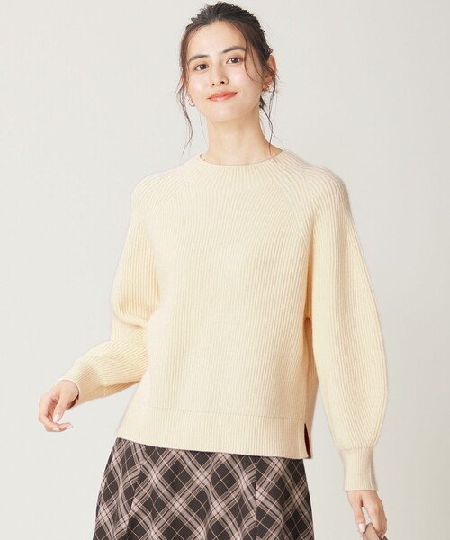 【美品✨ヨンアさん着用】Drawer ウールカシミヤリブニット S キャメル ANY SIS（エニィスィス） ニット セーター 「大人百花掲載 ヨンアさん