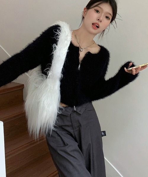 GLAMOROUS JANE（グラマラスジェーン） ニット セーター シャギーZIP