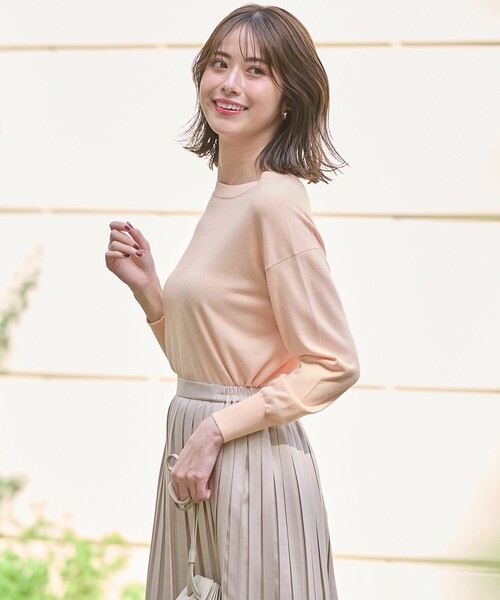 希少・美品　アクネ　アシッドウォッシュ　コットン　セーター　洗い加工　グレー セール】 【洗える】袖ケーブルショート ニット （ニット・セーター