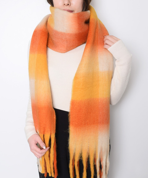 マフラー ストール ボリュームチェックマフラー レディース : ZOZOTOWN