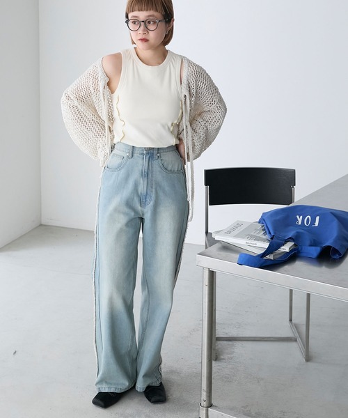 カーディガン スパンコール リブ リボン カーディガン レディース BEAMS WOMEN｜【6/12再値下げ】スパンコール リブ リボン