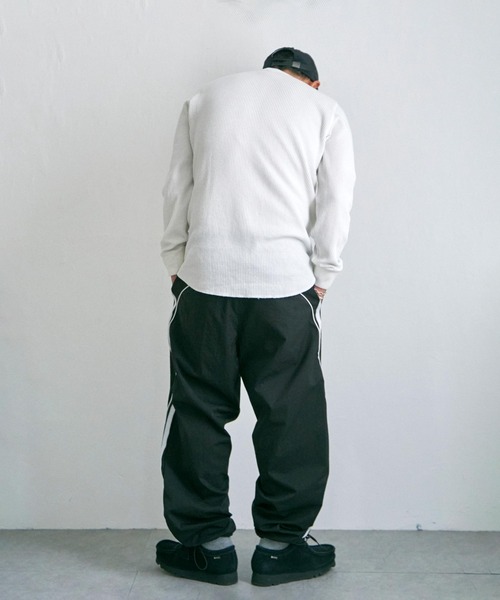 NO NEED パンツ 切替パイピング ドロストラインパンツ メンズ