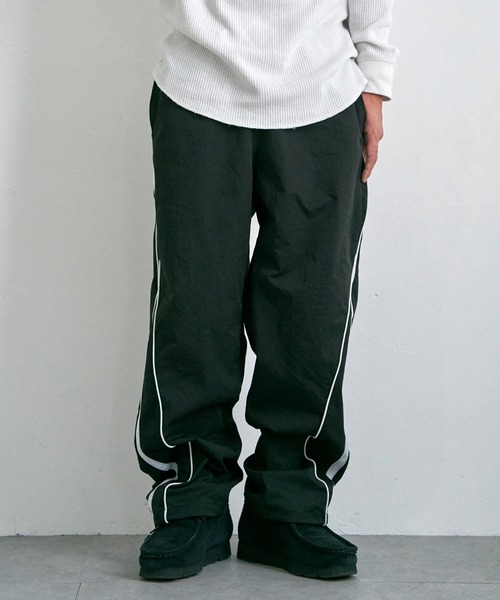 NO NEED パンツ 切替パイピング ドロストラインパンツ メンズ