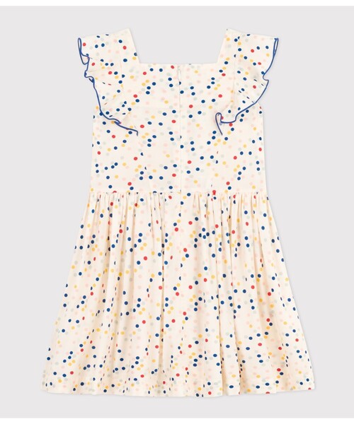 PETIT BATEAU（プチバトー） ワンピース ポプリンドットプリント 