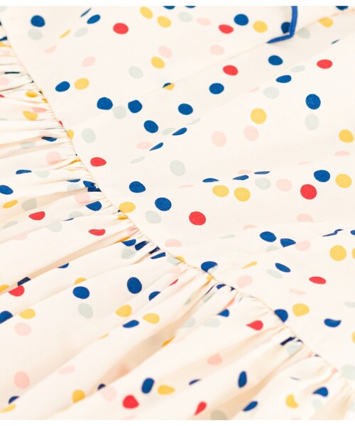 PETIT BATEAU（プチバトー） ワンピース ポプリンドットプリント 
