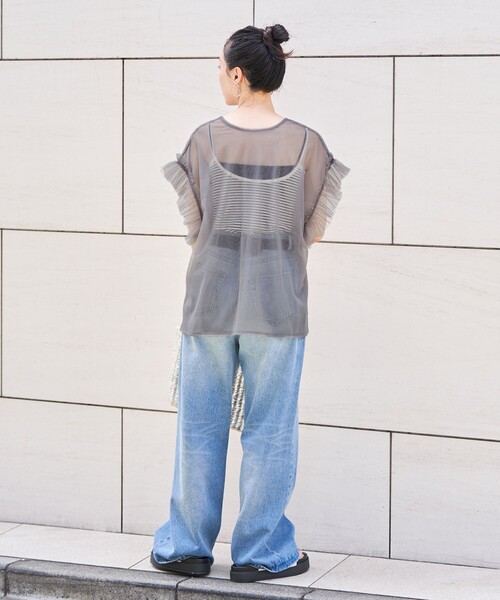 【完売】チュールベスト FREAK'S STORE ベスト ジレ 限定展開 袖 フリル ビッグ チュール