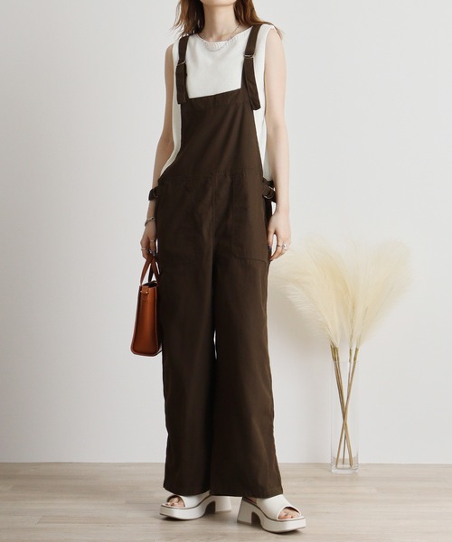 ＜ＣＳ＞ベイカーワイドサロペット ElegChic サロペット オーバーオール ベイカーワイドサロペット