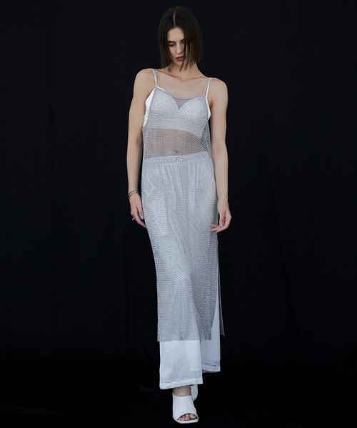 jose moon  ベアトップワンピ JOSE MOON ワンピース LINE STONE CAMIDRESS/ラインストーン