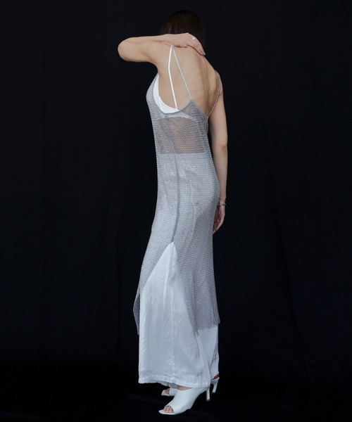 JOSE MOON ワンピース LINE STONE CAMIDRESS/ラインストーン