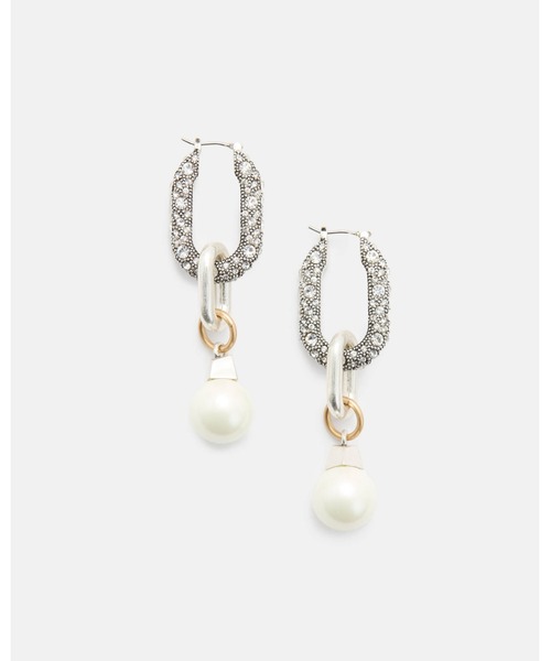 ALLSAINTS ピアス CADENCE TWO TONE PEARL BEAD EARRINGS | ツー 