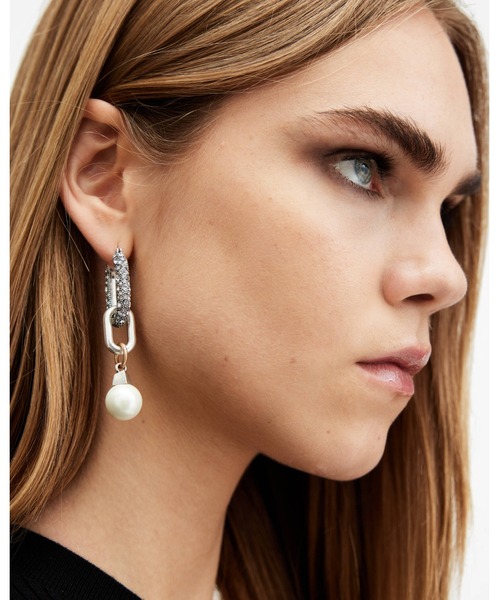 ALLSAINTS ピアス CADENCE TWO TONE PEARL BEAD EARRINGS | ツー 