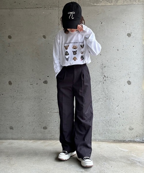 tシャツ デザインロンT レディース ARCADE tシャツ 春服 韓国風 オーバーサイズ 袖プリント ロンT