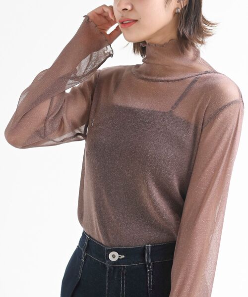 r・p・s（アールピーエス） tシャツ ラメシアーハイネックカットソー