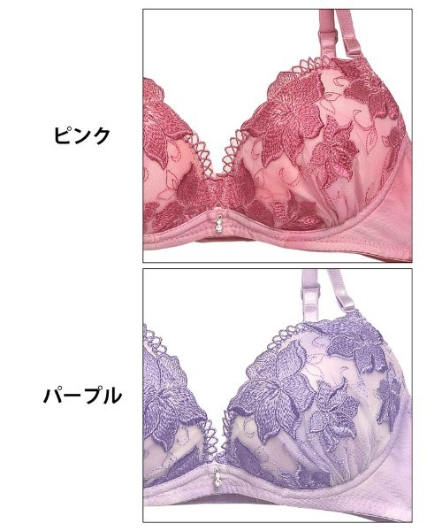 ブラジャー ショーツセット シュエット モーヴ フラワー ＆ フルバック