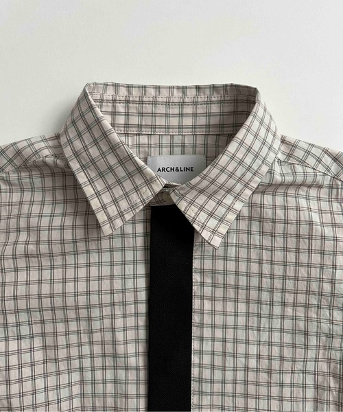 ARCH & LINE（アーチアンドライン） ブラウス シャツ OG CHECK KNIT