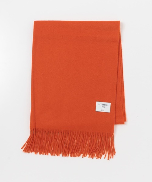 【新品・未使用】カシミヤストール・ショール　マフラーオレンジ　ネパール手織り マフラー ストール カシミヤストール レディース : ZOZOTOWN Yahoo!店