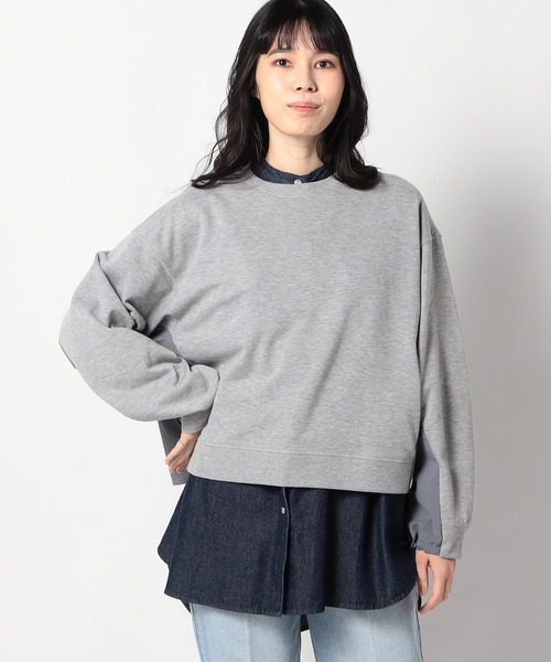 tシャツ ナイロンドッキングスウェット レディース