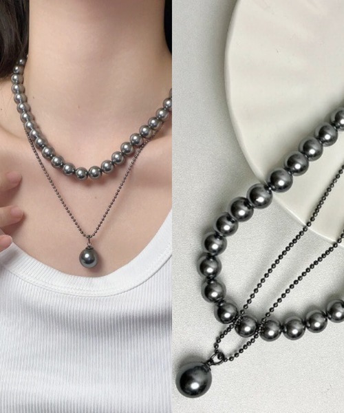 L LABEL（エルラベル） ネックレス 2本セットパールネックレス 