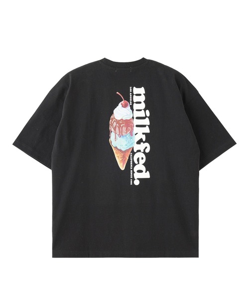 tシャツ Tシャツ ミルクフェド MILKFED LOGO SLAB SS TEE レディース ブランド 黒 夏 ブラック MILKFED. tシャツ ICE CREAM WIDE S/S TEE レディース