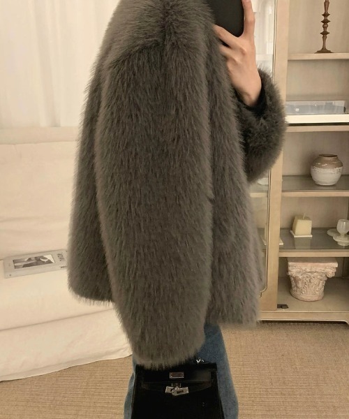 Otte ジャケット テーラードジャケット ノーカラーグレーファー