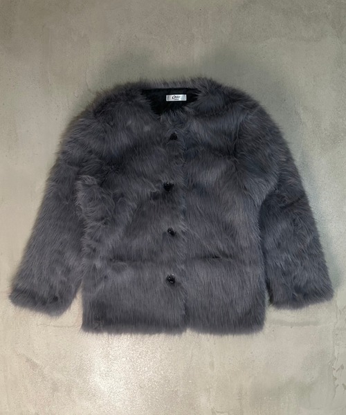 otte ノーカラーグレーファージャケットジャケット テーラード