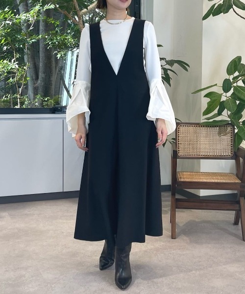極美品 24aw ルフィル 2WAY ツイルジャンパースカート オーバーオール LE PHIL（ル フィル） ジャンパースカート 2WAY ツイルジャンパー