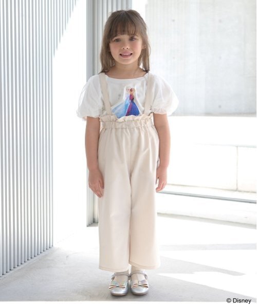 ワイドパンツ パンツ 取り外せるサスペンダー付きリラックスパンツ