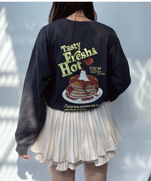 AS KNOW AS（アズノゥアズ） tシャツ ○おばけプリントと刺繍ロンT