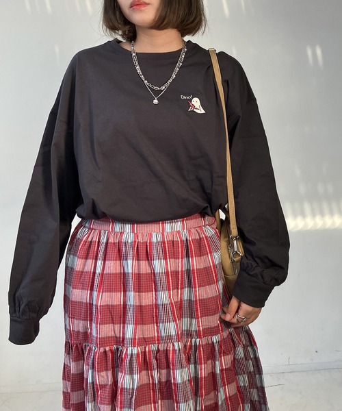 アズノウアズデワンスイカT モメソセ☆です AS KNOW AS（アズノゥアズ） tシャツ ○おばけプリントと刺繍ロンT