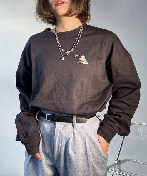 AS KNOW AS（アズノゥアズ） tシャツ ○おばけプリントと刺繍ロンT
