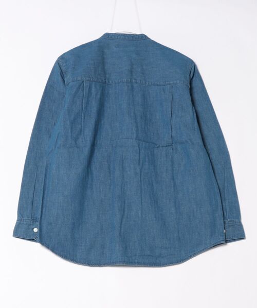 ブラウス シャツ EDWIN 7.2オンス スタンドカラーデニムシャツ レディース NEWYORKER｜EDWIN 7.2オンス スタンドカラーデニムシャツ