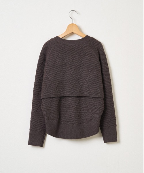 「Audrey and John Wad」 ニットカーディガン FREE ダークブラウン レディース_画像2