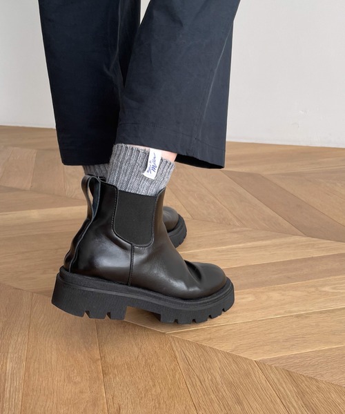 「CANAL JEAN」 ショートブーツ 23.5 ブラック レディース_画像2