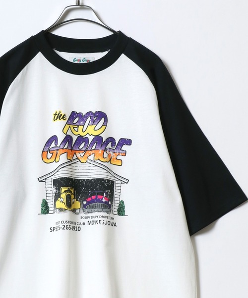 ANPAS（アンパス） tシャツ Graphic Print Raglan Sleeve＆Ringer Tee