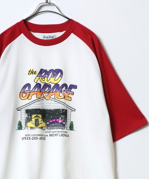 ANPAS（アンパス） tシャツ Graphic Print Raglan Sleeve＆Ringer Tee