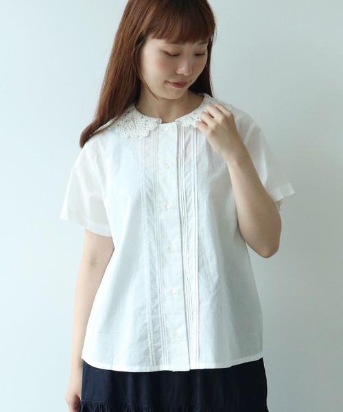 bulle de savon ブラウス シャツ おはな刺繍 レディース