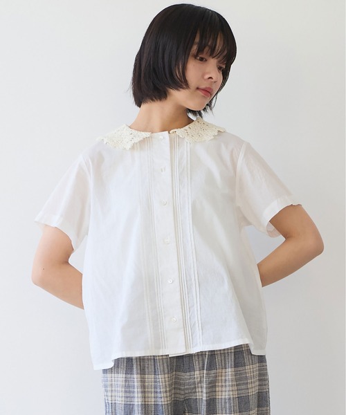 bulle de savon ブラウス シャツ おはな刺繍 レディース
